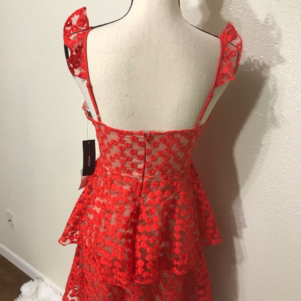 Lulus Someday Swoon Coral Red Embroidered Dress_5